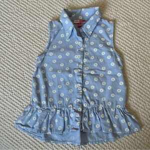 Penelope Mack Girls Daisy Button Down Sleeveless Shirt Size 6x
